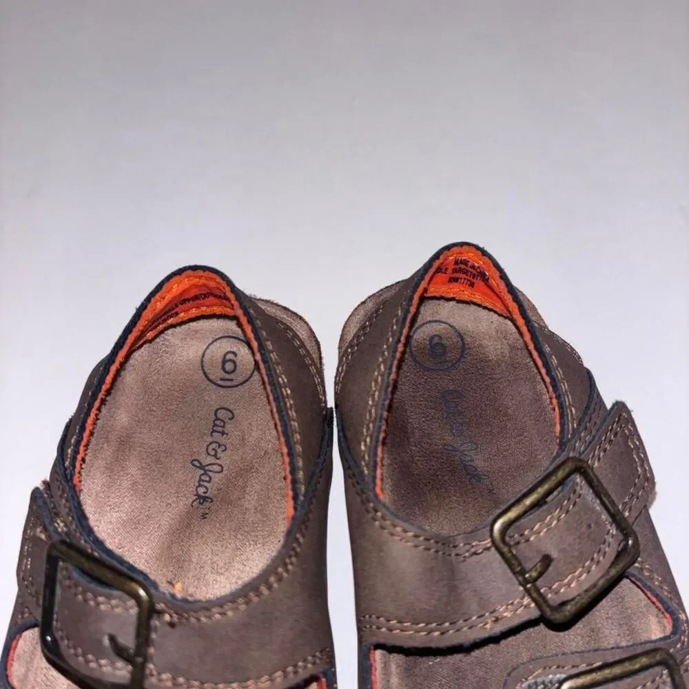 Cat-jack Toddler Boy Brown and Orange Sandals Size 6
